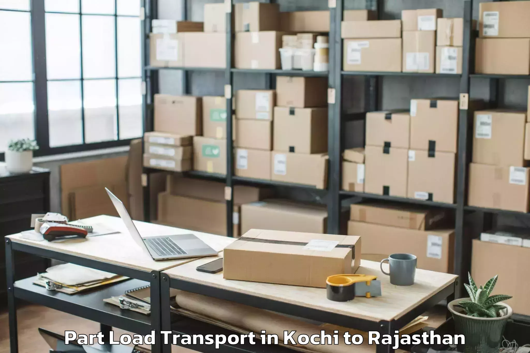 Get Kochi to Mewar University Chittorgarh Part Load Transport